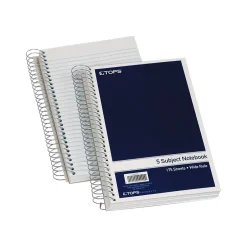 Oxford 5-Subject Subject Notebooks, 6" x 9.5", Wide Ruled, 175 Sheets, Blue (63859)