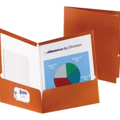 Oxford Two-Pocket Laminated Paper Folder, 100-Sheet Capacity, Metallic Copper, 25/BX Clearance