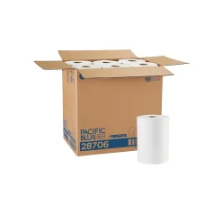 Paper Towels<Pacific Blue Basic Recycled Hardwound Paper Towels, 1-ply, 350 ft./Roll, 12 Rolls/Carton (28706)