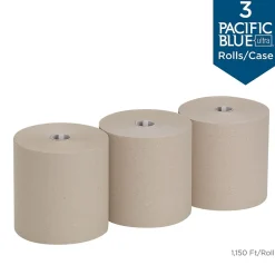Paper Towels<Pacific Blue Ultra 8” High-Capacity Recycled Paper Towel Roll by GP PRO, 1-Ply, Brown, 1150’/Roll, 3 Rolls/Carton (26496)
