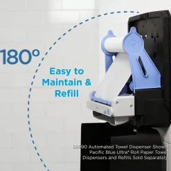 Paper Towels<Pacific Blue Ultra 8” High-Capacity Recycled Paper Towel Roll by GP PRO, 1-Ply, Brown, 1150’/Roll, 3 Rolls/Carton (26496)