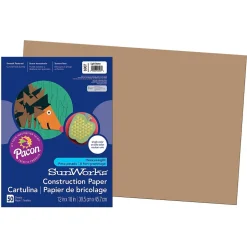 Hot 12" x 18" Construction Paper, Light Brown, 50 Sheets/Pack (PAC6907) Construction Paper