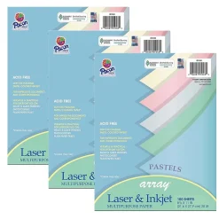 Online Array Computer Paper, 8.5" x 11", Assorted Pastel, 100 Sheets/Pack, 3/Pack (PAC101048-3) Classroom Paper
