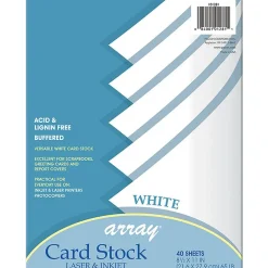 Discount ® Card Stock, White, 8-1/2" x 11", 40 Sheets Per Pack, 3 Packs (PAC101281-3) Card Stock