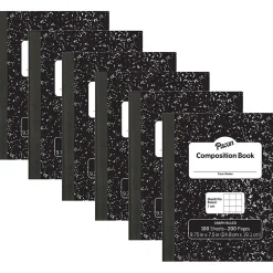 Pacon Composition Notebooks, 9.75" x 7.5", Quad Ruled, 100 Sheets, Black, 6/Bundle (PACMMK37105-6) Discount
