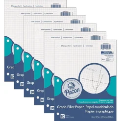 Pacon Graph Paper, 8" x 10.5", 3-Hole Punched, 80 Sheets/Pack, 6/Bundle (PACMMK09273-6) Sale
