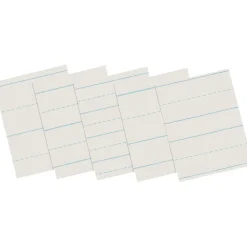 Newsprint Practice Paper W/Skip Space, 8-1/2" x 11", 1/2" Long Way Ruled, White, 500 Sheets/Pk Classroom Paper