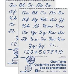 Best Unruled Cursive Cover Chart Tablet Easel Pad, 24" x 32", White, 25 Sheets/Pad, Pack of 2 (PAC74510-2) Easel Paper Pads