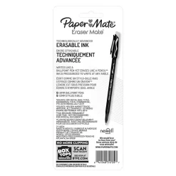 Paper Mate Eraser Mate Erasable Ballpoint Pen, Medium Point, Red Ink, 5/pk (31735) New