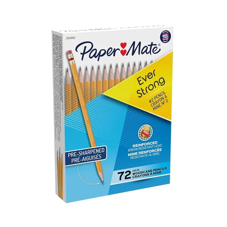 Paper Mate EverStrong Erasable Woodcase Pencil, Black, 72/Box (2154955) Online