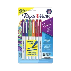 Paper Mate Flair Felt Pen, Bold Point, Assorted Ink, 6/Pack (2125411) Outlet