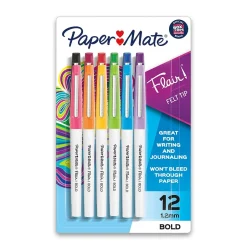 Paper Mate Flair Felt Pen, Bold Point, Assorted Ink, Dozen (2125414) Outlet