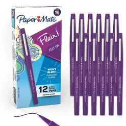 Paper Mate Flair Felt Pen, Medium Point, 0.7mm, Purple Ink, Dozen (8450152) Discount