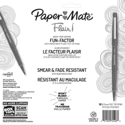 Paper Mate Flair Felt Pens, Medium Point, 0.7mm, Assorted Ink, Dozen (74423) Outlet