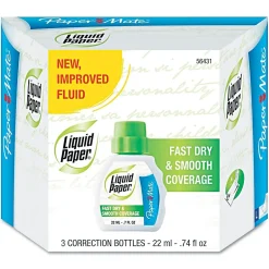 Paper Mate ® Liquid Paper® Fast Dry Correction Fluid; 22 ml, White, 3/Pack Best