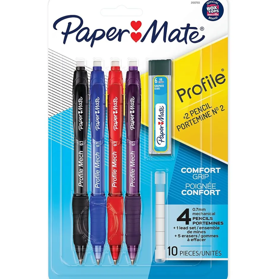 Paper Mate Profile Mech Mechanical Pencil, 0.7mm, #2 Medium Lead, 4/Pack (2105703) Clearance