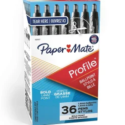 Paper Mate Profile Retractable Ballpoint Pen, Bold Point, Black Ink, 36/Pack (1231064) Discount