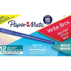 Paper Mate Write Bros. Ballpoint Pen, Bold Point, Blue Ink, Dozen (2124513) Outlet