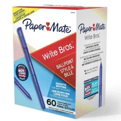 Paper Mate Write Bros. Ballpoint Pen, Medium Point, Blue Ink, 60/Pack (4621501) Outlet