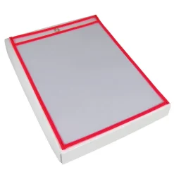 Partners Brand Job Ticket Holder, 9" x 12", Neon Red, 15/Pack (JTH115RD) Clearance
