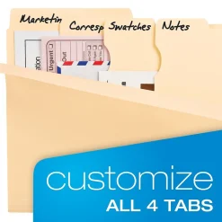 Pendaflex Divide It Up 4-Tab File Folder, Letter Size, Manila, 24/Pack (10770) Best