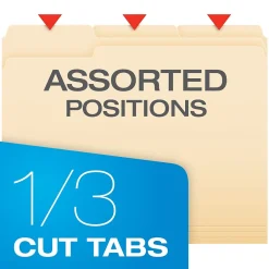 Pendaflex Essentials File Folders, 1/3-Cut Tab, Letter Size, Manila, 100/Box (752 1/3) Best