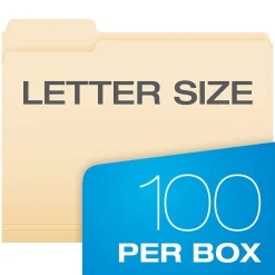 Pendaflex Essentials File Folders, 1/3-Cut Tab, Letter Size, Manila, 100/Box (752 1/3) Best
