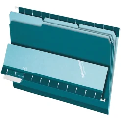 Pendaflex File Folder, 3 Tab, Letter Size, Teal, 100/Box (PFX 4210 1/3 TEA) Outlet