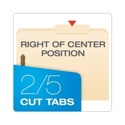 Pendaflex File Folder, 2/5-Cut Tab, Letter Size, Manila, 50/Box (24580) Sale