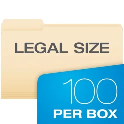 Pendaflex File Folder, 1-Tab, Legal Size, Manila, 100/Box (753 1/3-1) Online