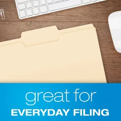 Pendaflex File Folder, 1-Tab, Letter Size, Manila, 100/Box (R752 1/3-2)