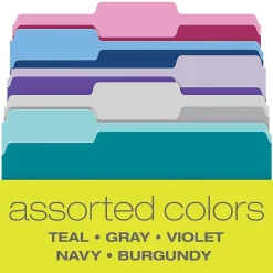 Pendaflex File Folder, 1-Tab, Letter Size, Assorted, 100/Box (02315) Online