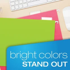 Pendaflex Glow 5-Tab Hanging File Folders, Letter Size, Multicolor, 25/Box (81672) Clearance