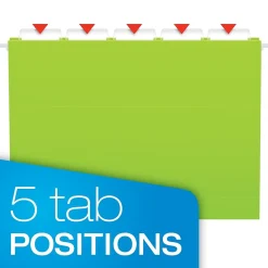 Pendaflex Glow 5-Tab Hanging File Folders, Letter Size, Multicolor, 25/Box (81672) Clearance