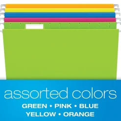 Pendaflex Glow 5-Tab Hanging File Folders, Letter Size, Multicolor, 25/Box (81672) Clearance