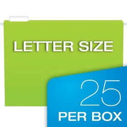 Pendaflex Glow 5-Tab Hanging File Folders, Letter Size, Multicolor, 25/Box (81672) Clearance