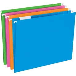 Pendaflex Glow 5-Tab Hanging File Folders, Letter Size, Multicolor, 25/Box (81672) Clearance