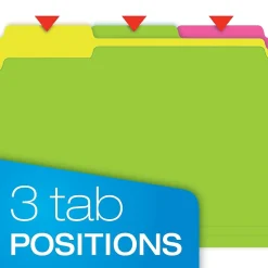 Pendaflex Glow Twisted 3-Tab File Folder, Letter Size, Multicolor, 12/Pack (40526) Clearance