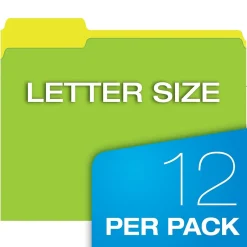 Pendaflex Glow Twisted 3-Tab File Folder, Letter Size, Multicolor, 12/Pack (40526) Clearance