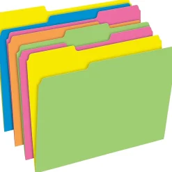 Pendaflex Glow Twisted 3-Tab File Folder, Letter Size, Multicolor, 12/Pack (40526) Clearance