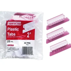 Pendaflex Hanging File Folder Tabs, 1/5 Tab, Two Inch, Tab/White Insert, 25/Pack Pink Sale