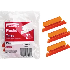 Pendaflex Hanging File Folder Tabs, 1/5 Tab, Two Inch, Tab/White Insert, 25/Pack Orange Hot