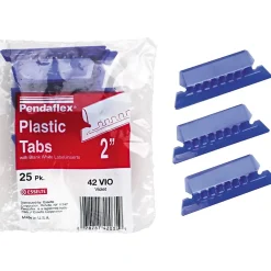 Pendaflex Hanging File Folder Tabs, 1/5 Tab, Two Inch, Tab/White Insert, 25/Pack Violet Hot