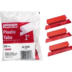Pendaflex Hanging Folder Tab, 2" x 0.75", , 25/Pack (PFX 42 ) Red Hot