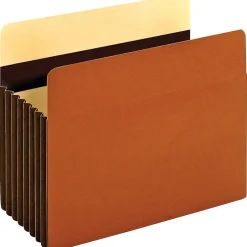 Pendaflex Heavy Duty Pockets, 7" Expansion Pocket Folders, Full Length Tab, Letter Size, Brown, 5/Box (15444HD) Online