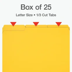 Pendaflex Recycled File Folder, 1-Tab, Letter Size, Yellow, 25/Box (1007022) Hot