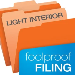 Pendaflex Recycled File Folder, 1/3-Cut Tab, Letter Size, Orange, 100/Box (42101/3ORA) Outlet