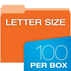 Pendaflex Recycled File Folder, 1/3-Cut Tab, Letter Size, Orange, 100/Box (42101/3ORA) Outlet