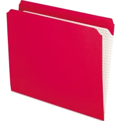 Pendaflex Recycled File Folder, Straight Cut, Letter Size, , 100/Box (R152) Red Clearance