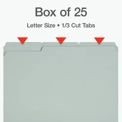 Pendaflex Recycled File Folder, 1/3 Tab, Letter Size, Light Green, 25/Box (17167) Outlet